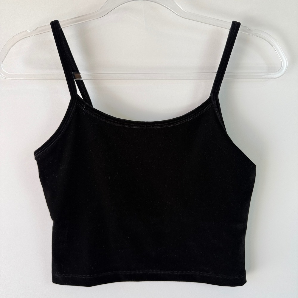 Beyond Yoga Truly Cropped Tank Women Size S Black Velvet Excellent VL4606 Top